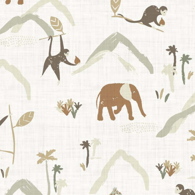 Printed Cotton ZAMBIA Off-White / Warm Multicolored